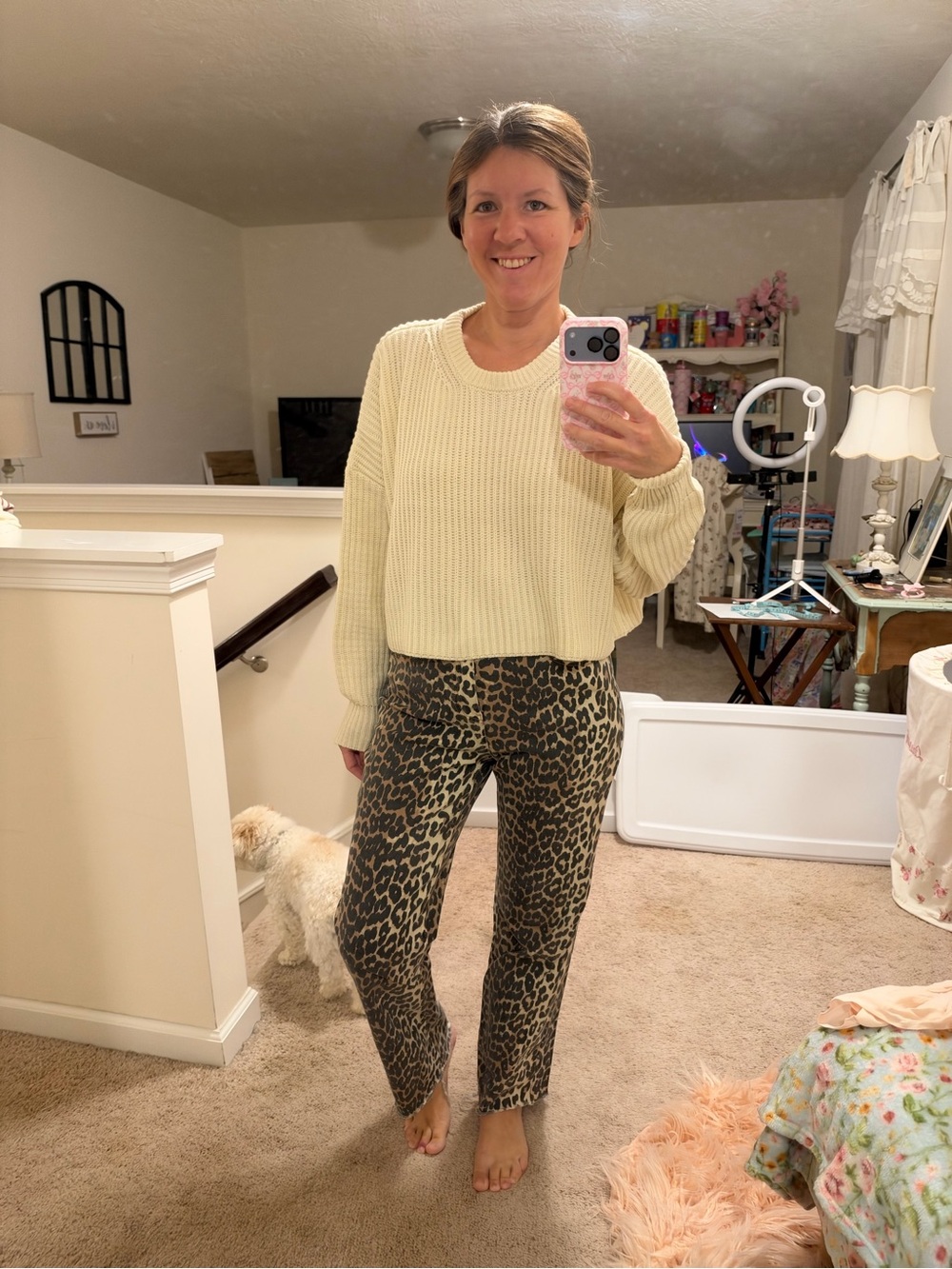 Double zero small ivory cream slightly cropped sweater